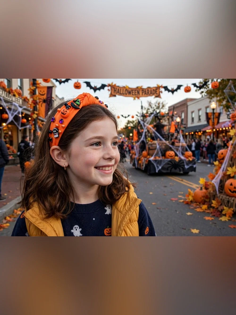 Ivyu Orange Embellished Halloween Headband